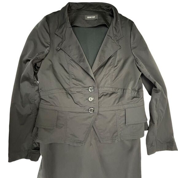 Heide Ost Skirt Jacket Set Pleated Maxi Women Medium Black Designer - Picture 3 of 15